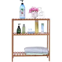 Songmics Bamboe plank met 3 niveaus, Natuurlijke kleuren