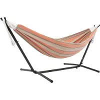 VIVERE Combo Sunbrella hangmat met standaard (280 cm) (Kleur: beige/zalmroze)