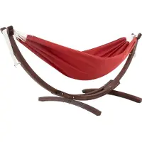 VIVERE Sunbrella Hangmat met houten standaard Kleur: scharlakenrood