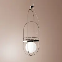 Fontana Arte Design hanglamp Setareh, dimbaar, chroom / zilver, Woon-/ Eetkamer, metaal, Design, hanglamp