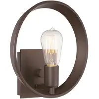 QUOIZEL Wandlamp Theater Row, dimbaar, brons / oud-messing, Woon-/ Eetkamer, metaal, Vintage, wandlamp