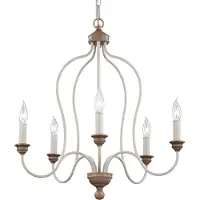 FEISS LED Kroonluchter | 5X E14 Max 40W | Dimbaar | Chalk Washed/Beachwood