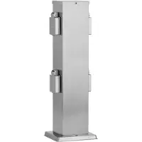 Ledino Met 4 contactdozen - Energiestation Outdoor, alu / grijs / zink, Roestvrij staal