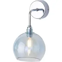 Ebb & Flow Wandlamp Rowan, dimbaar, blauw, Woon-/ Eetkamer, Glas, Scandinavisch, wandlamp