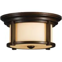 Elstead Lighting Buiten plafondlamp Merrill in brons, crème / amber, metaal, plafondlamp