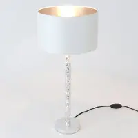 Holländer Design tafellamp Cancelliere Rotonda, chroom / zilver, Woon-/ Eetkamer, Textiel / Stof / Zijde, Design, tafellamp