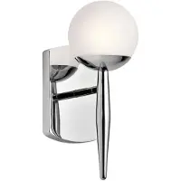 Kichler Wandlamp Jasper, chroom / zilver, Badkamer, metaal, Modern, Wandlamp