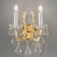 KOLARZ Wandlamp kristal Maria Louise, dimbaar, helder / transparant, Woon-/ Eetkamer, Kristal, Wandlamp