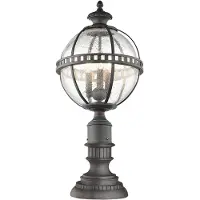 Kichler Tuinpadverlichting Halleron, alu / grijs / zink, Glas, Antiek, Tuinpad verlichting