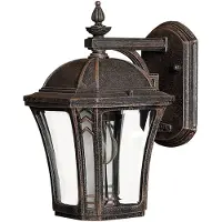 Elstead Lighting Wandlamp buiten Wabash, dimbaar, bruin / roest, Aluminium, Wandlamp buiten