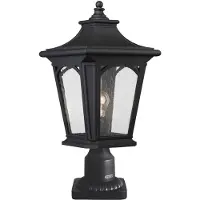 QUOIZEL Mini LED Tuin Pilaar Bedford | 1X E27 Max 60W | IP44 (Outdoor) | Mystic Black