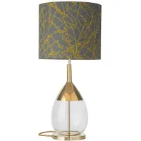 Ebb & Flow Tafellamp Lute, messing / goud, Woon-/ Eetkamer, Glas, Design, Tafellamp