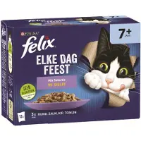 Felix 4x Kattenvoer Nat in Gelei Elke Dag Feest Mix Selectie 7+ 12 x 85 gr