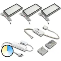 Hera Onderbouwlamp Dynamic LED Sky 3-delige set roestvrij staal Sky, dimbaar, alu / grijs / zink, Keuken, Kunststof, Modern, kastverlichting