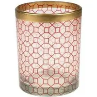 Pipol's Bazaar Newby Votive | 2st theelichtglas of theelichthouder | rood & goud decoratief glas