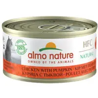 Almo Nature 24x HFC Natural Kattenvoer Nat Kip & Pompoen 70 gr