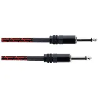 Cordial 14772 Jackplug Audio Aansluitkabel [1x Jackplug male 6,3 mm (mono) - 1x Jackplug male 6,3 mm (mono)] 1.50 m Zwart, Rood Textielmantel