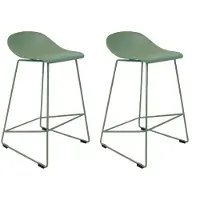Livin24 Scandinavische Barkruk Ellen groen 66cm - Barkrukken set van 2.