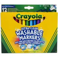 Crayola - Ultra-Clean Washable - 12 Afwasbare viltstiften - Brede lijn