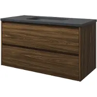 Proline Elegant Badmeubel Met Hardsteen Wastafel Met 1 Kraangat En Onderkast Symmetrisch - Cabana Oak - 100x46cm - Badkamermeubels, Badmeubel Sets