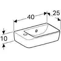 Geberit Renova Compact fontein - compact - met kraangat links - met overloop - 40x25x15cm - wit 276240000