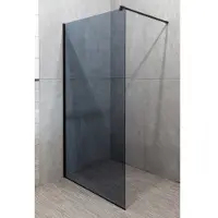 Kerra Line inloopdouche 100x203cm rookglas mat zwart