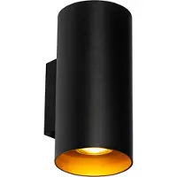 QAZQA Design wandlamp zwart met goud GU10 50mm - Sab