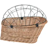 Flamingo Honden Fietsmand Wilgen - Bruin/Zwart - 51 x 31 x 48 cm