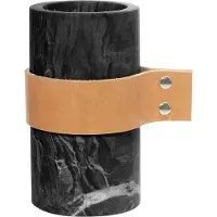 Tak Design Vaas Carlo S - Incl. Lederen Band - Marmer - 11 x 15 cm - Zwart