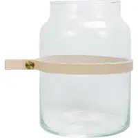 Tak Design karaf Wrap Me Mini 1 liter glas/leer lichtbruin