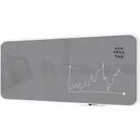 Smit Visual design glassboard 88x180 cm - Stone Grey