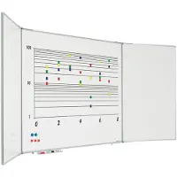 Smit Visual Vijfvlaksbord 100x200 cm RC10 profiel, emailstaal wit