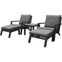 AVH-Collectie Malaga lounge balkonset 5 delig antraciet aluminium