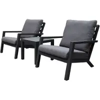AVH-Collectie Malaga lounge balkonset 3 delig antraciet aluminium
