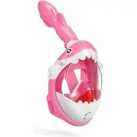 Atlantis Shark Snorkelmasker - Snorkel - Duikbril - Snorkelset - Full Face Masker - Kinderen - Roze