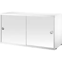 String kast met schuifdeur wit, spiegel schuifdeuren, 78x20 cm