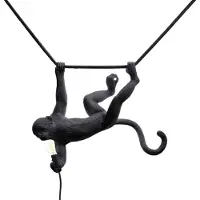 Seletti Monkey Lamp Swing Resin Lamp For Outdoor - Kinderlampjes Hars Black - 14916
