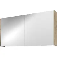 Proline Xcellent Spiegelkast Met 2 Glazen Deuren - Raw Oak - 120x60cm - Spiegels, Spiegelkasten - 8718835151447