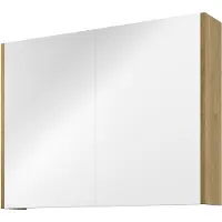 Proline Comfort Spiegelkast Met 2 Houten Deuren - Ideal Oak - 80x60cm - Spiegels, Spiegelkasten - 8718835151034