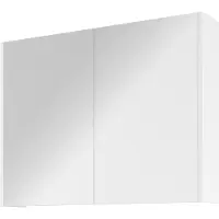 Proline Comfort Spiegelkast Met 2 Houten Deuren - Glans Wit - 80x60cm - Spiegels, Spiegelkasten - 8718835151058