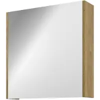 Proline Xcellent Spiegelkast Met Glazen Deur - Ideal Oak - 60x60cm - Spiegels, Spiegelkasten - 8718835151270