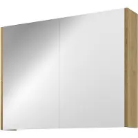 Proline Xcellent Spiegelkast Met 2 Glazen Deuren - Ideal Oak - 80x60cm - Spiegels, Spiegelkasten - 8718835151331