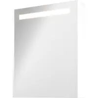 Proline Premium Spiegelkast Met LED Verlichting - Met Houten Deur - Mat Wit - 60x74cm - Spiegels, Spiegelkasten - 8718835151607