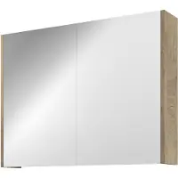 Proline Xcellent Spiegelkast Met 2 Glazen Deuren - Raw Oak - 80x60cm - Spiegels, Spiegelkasten - 8718835151324