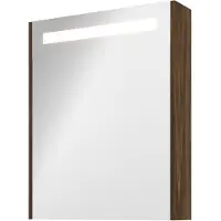 Proline Premium Spiegelkast Met LED Verlichting - Met Houten Deur - Cabana Oak - 60x74cm - Spiegels, Spiegelkasten - 8718835151584