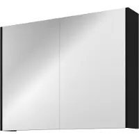 Proline Comfort Spiegelkast Met 2 Houten Deuren - Mat Zwart - 80x60cm - Spiegels, Spiegelkasten - 8718835151072