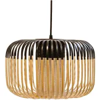 Forestier Hanglampe , Bamboo Light S, dimbare, Zwart, Woonkamer, Bamboe, Designer