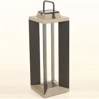 LES JARDINS Zonnelantaarn Teckalu, aluminium zwart, 65,5cm dimbaar, Aluminium, Solar buitenverlichting