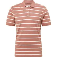 Only & Sons gestreepte regular fit polo Cooper van biologisch katoen lichtrood Heren