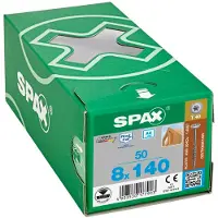 Spax 257000801405 R 88193 m.Spitze/T-STAR TG Houtschroef 8 mm 140 mm Torx, Binnen-T RVS V2A Roestvast 50 stuk(s)